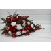 Red & White Cascading Bridal Bouquet – Winter Wedding Faux Flowers