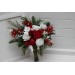 Classic Red & White Bridal Bouquet – Winter Wedding Faux Flowers