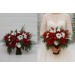Classic Red & White Bridal Bouquet – Winter Wedding Faux Flowers