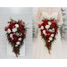 Red & White Cascading Bridal Bouquet – Winter Wedding Faux Flowers
