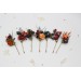 Moody Burgundy, Rust, Purple & Black Hair Pins – Set of 7 Fall Wedding Accessories