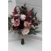 Wedding Bouquets in Burgundy, Dusty Rose & Blush Pink | Faux Bridal & Bridesmaid Cascading Bouquets