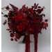 Red & Burgundy Dramatic Bridal Bouquet – Moody Faux Wedding Flowers