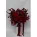 Red & Burgundy Dramatic Bridal Bouquet – Moody Faux Wedding Flowers