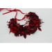 Red & Burgundy Flower Crown – Dramatic Faux Floral Wedding Hair Wreath