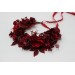 Red & Burgundy Flower Crown – Dramatic Faux Floral Wedding Hair Wreath