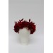 Red & Burgundy Flower Crown – Dramatic Faux Floral Wedding Hair Wreath