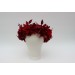 Red & Burgundy Flower Crown – Dramatic Faux Floral Wedding Hair Wreath