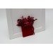 Red & Burgundy Pocket Boutonniere – Dramatic Faux Floral Square Accessory