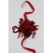 Red & Burgundy Wrist Corsage – Dramatic Faux Floral Wedding Bracelet