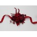 Red & Burgundy Wrist Corsage – Dramatic Faux Floral Wedding Bracelet