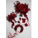 Red & Burgundy Pocket Boutonniere – Dramatic Faux Floral Square Accessory