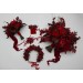 Red & Burgundy Wrist Corsage – Dramatic Faux Floral Wedding Bracelet