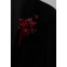 Red & Burgundy Wedding Boutonnieres – Dramatic Faux Floral Accessories