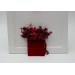 Red & Burgundy Pocket Boutonniere – Dramatic Faux Floral Square Accessory