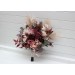 Cascading Wedding Bouquet – Faux Bridal Flowers in Burgundy, Dusty Rose & Blush Pink