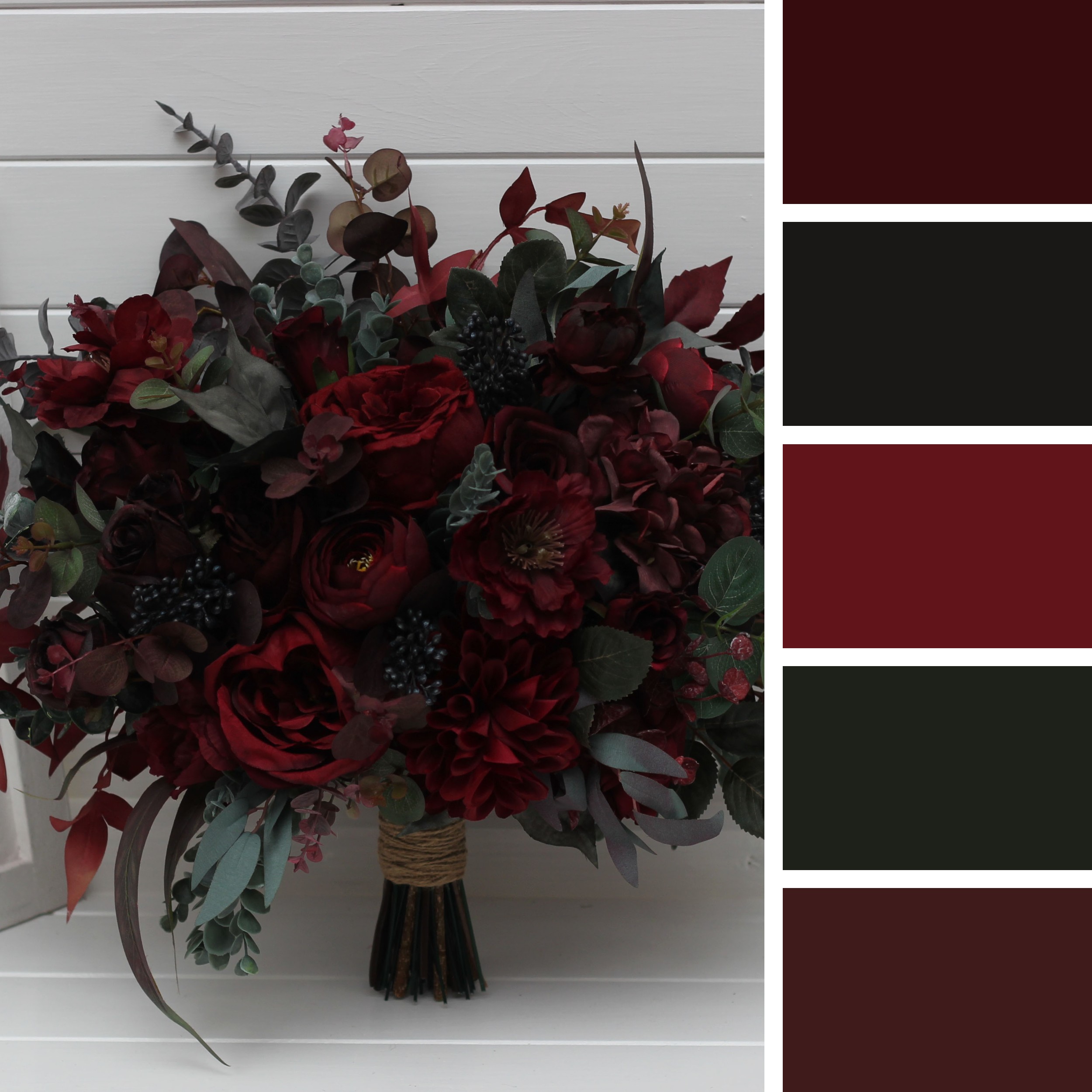Deep burgundy wedding bouquet