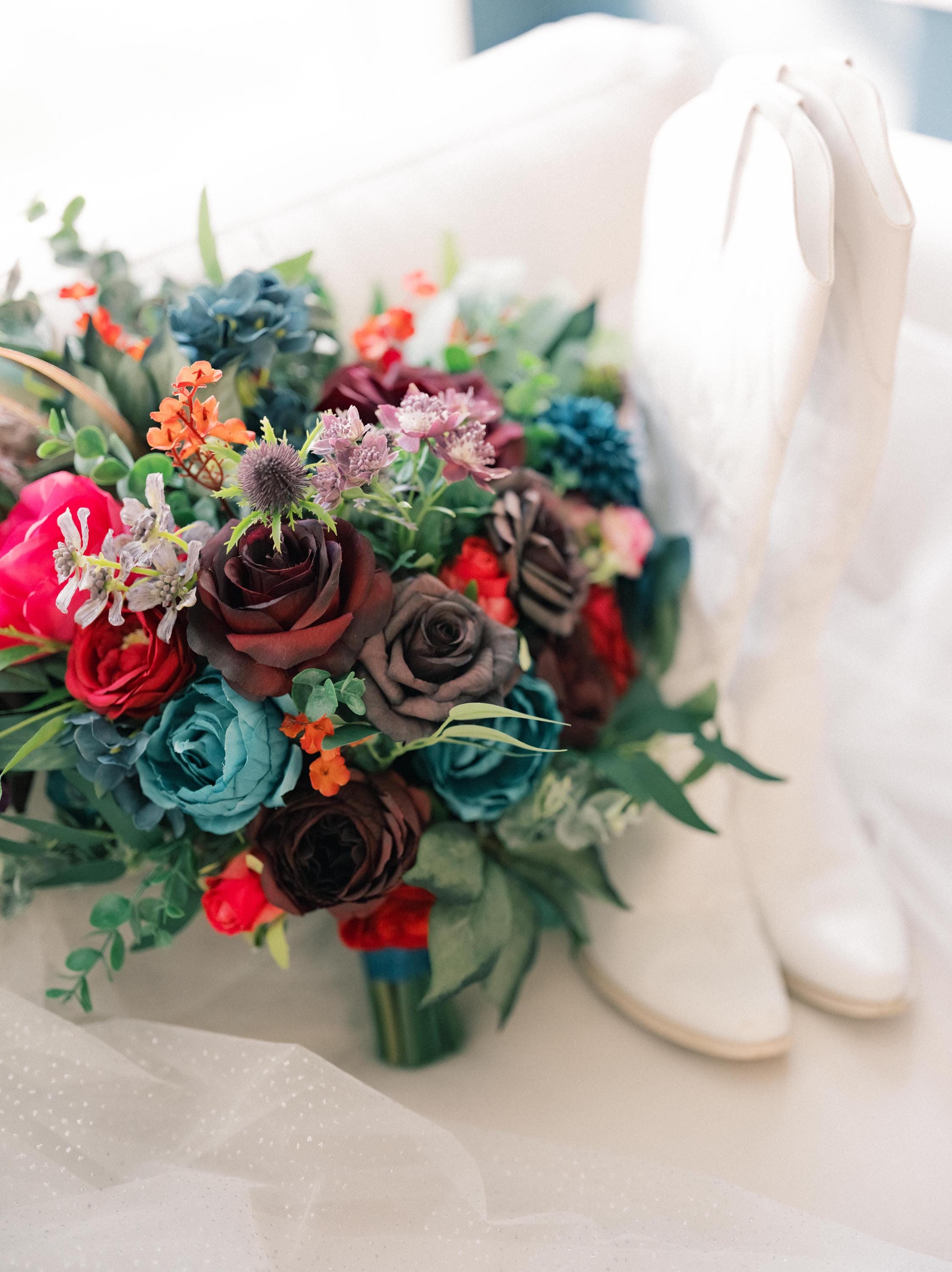 Jewel tone wedding flowers
