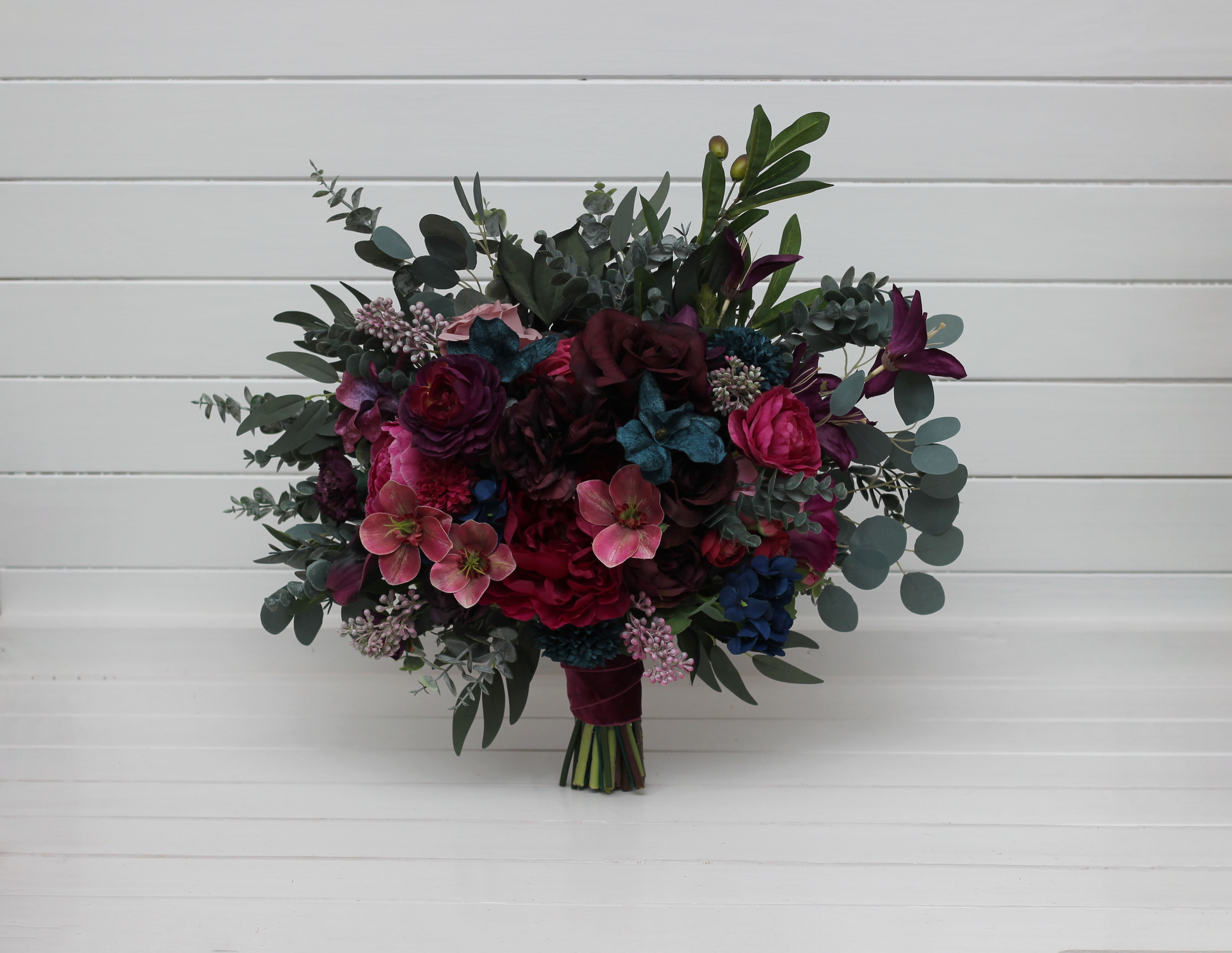 Jewel magenta bridal and bridesmaid bouquets