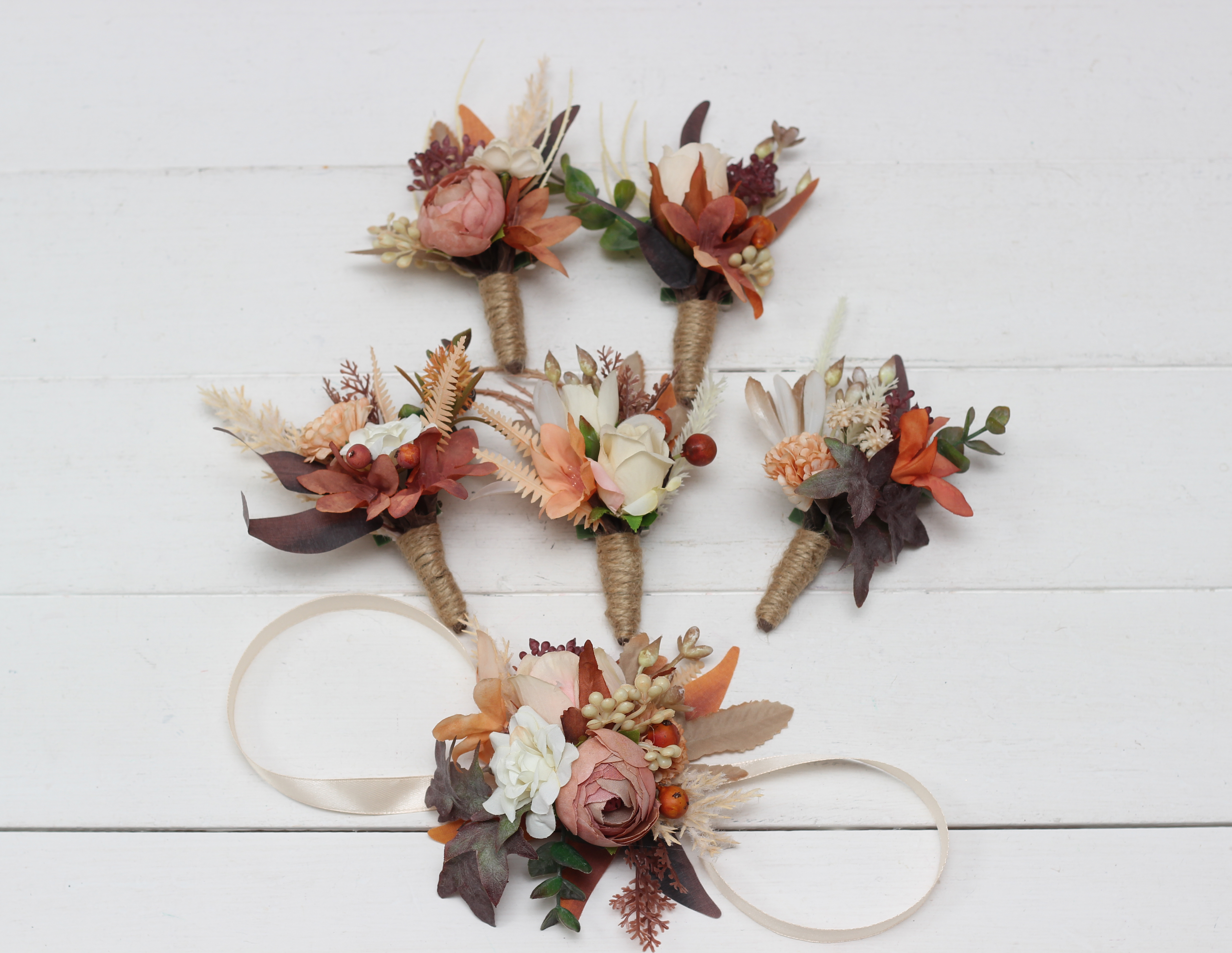 Terracotta ivory rust wedding accessories