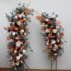  Flower arch arrangement in rust burgundy  ivory colors.  Arbor flowers. Floral archway. Faux flowers for wedding arch. 0007