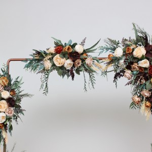  Flower arch arrangement in rust brown ivory colors.  Arbor flowers. Floral archway. Faux flowers for wedding arch. 0019