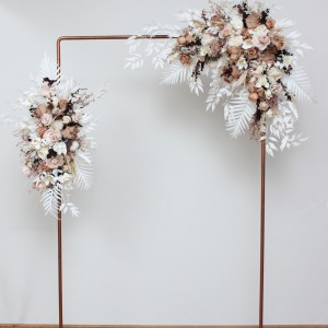  Flower arch arrangement in beige white brown colors.  Arbor flowers. Floral archway. Faux flowers for wedding arch. 0026