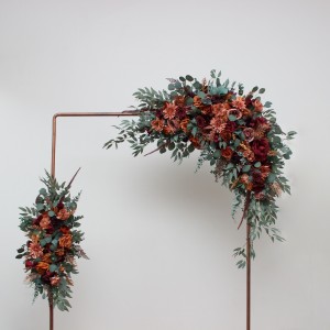 Flower arch arrangement in burgundy dusty rose terracotta rust colors.  Arbor flowers. Floral archway. Faux flowers for wedding arch. 5294