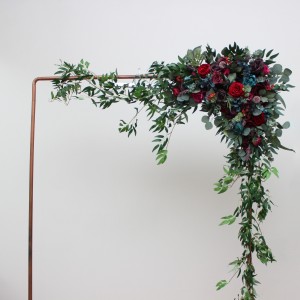  Flower arch arrangement in jewel-tone color scheme.  Arbor flowers. Floral archway. Faux flowers for wedding arch. 5297