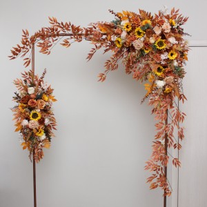  Flower arch arrangement in rust ivory colors.  Arbor flowers. Floral archway. Faux flowers for wedding arch. Sunflowers arch. 5328