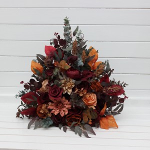 Standing flowers in burgundy orange rust color brown scheme. Aisle flowers. Wedding decorations. Floor flowers. 5330