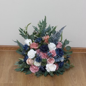 Standing flowers in dusty rose mauve navy blue color scheme. Aisle flowers. Wedding decorations. Floor flowers. 5046