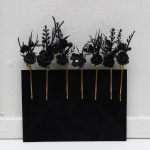  Set of 7 black hair pins. Flower hair pins. Hair accessories. Flower accessories for wedding.  Bridesmaid gift.  Halloween wedding. Gothic wedding. 5336