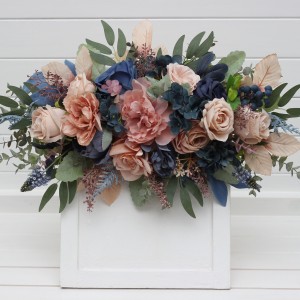  Flower arch arrangement in navy blue dusty rose colors.  Arbor flowers. Floral archway. Faux flowers for wedding arch. 5245