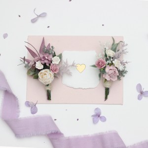  Lilac wedding boutonnieres. Flower accessories for groom and groomsmen. 5292