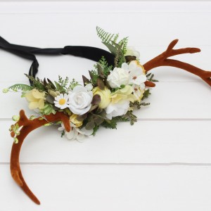 Fairytale horns. Deer flower horns. Cosplay flower crown. 5356