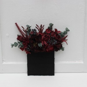 Pocket boutonniere in burgundy colors. Wedding accessories for men. Pocket flowers. Square flowers. 5230