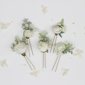  Set of 5 hair pins in white ivory cream color scheme. Flower hair pins. Hair accessories.Wedding  flower accessories. Bridesmaid gift.  5021-1-2