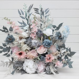 Standing flowers in dusty blue blush pink white color scheme. Aisle flowers. Wedding decorations. Floor flowers. 0509