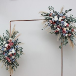 Flower arch arrangement in ivory, dusty blue and dusty rose colors.  Arbor flowers. Floral archway. Faux flowers for wedding arch or sweetheart table. 5397