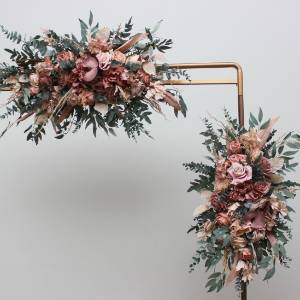 Flower arch arrangement in dusty rose blush pink colors.  Arbor flowers. Floral archway. Faux flowers for wedding arch. 5123  Flower arch arrangement in dusty rose blush pink colors.  Arbor flowers. Floral archway. Faux flowers for wedding arch. 5123