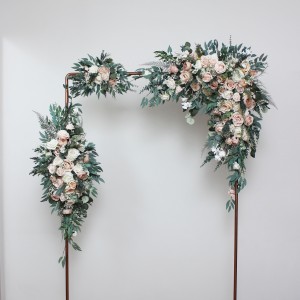  Flower arch arrangement in beige white blush pink colors.  Arbor flowers. Floral archway. Faux flowers for wedding arch. 0028