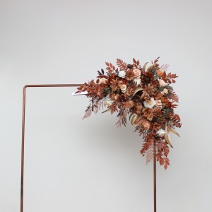  Flower arch arrangement in cinnamon terracotta ivory colors.  Arbor flowers. Floral archway. Faux flowers for wedding arch. 0510