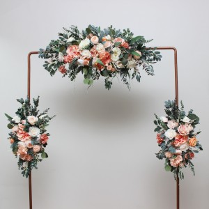  Flower arch arrangement in  blush pink white peach colors.  Arbor flowers. Floral archway. Faux flowers for wedding arch. 5035
