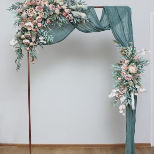  Flower arch arrangement in beige blush pink colors.  Arbor flowers. Floral archway. Faux flowers for wedding arch. 5043