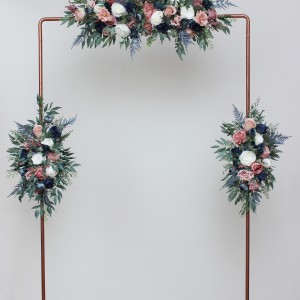  Flower arch arrangement in dusty rose mauve navy blue colors.  Arbor flowers. Floral archway. Faux flowers for wedding arch. 5046