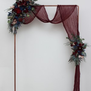  Flower arch arrangement in burgundy navy blue colors.  Arbor flowers. Floral archway. Faux flowers for wedding arch. 5047