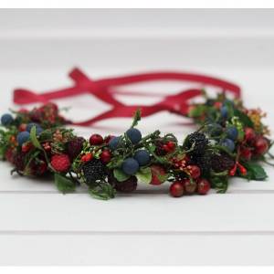 Faux berry crown for rustic, woodland, or autumn weddings. Flower girl crown. 5050
