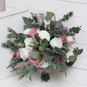 Wedding bouquets in lilac white mauve colors. Bridal bouquet. Faux bouquet. Bridesmaid bouquet. 5059-2