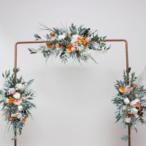 Succulent boho rust beige white flower arch  Arbor flowers. Floral archway. Faux flowers for wedding arch. 5060-4